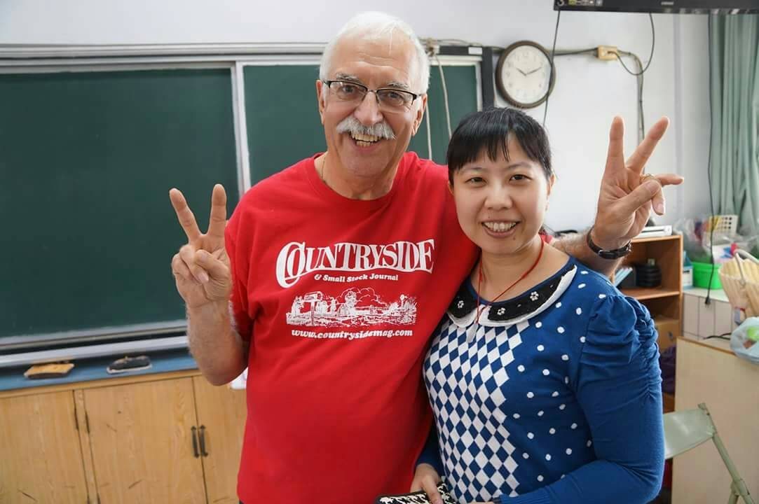 All smiles with a Taiwanese teacher