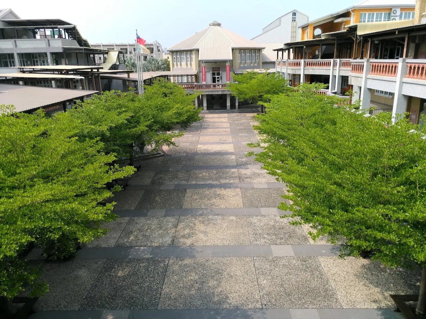 Tree-lined walkway across Changsing's courtyard 彰興國中綠蔭步道