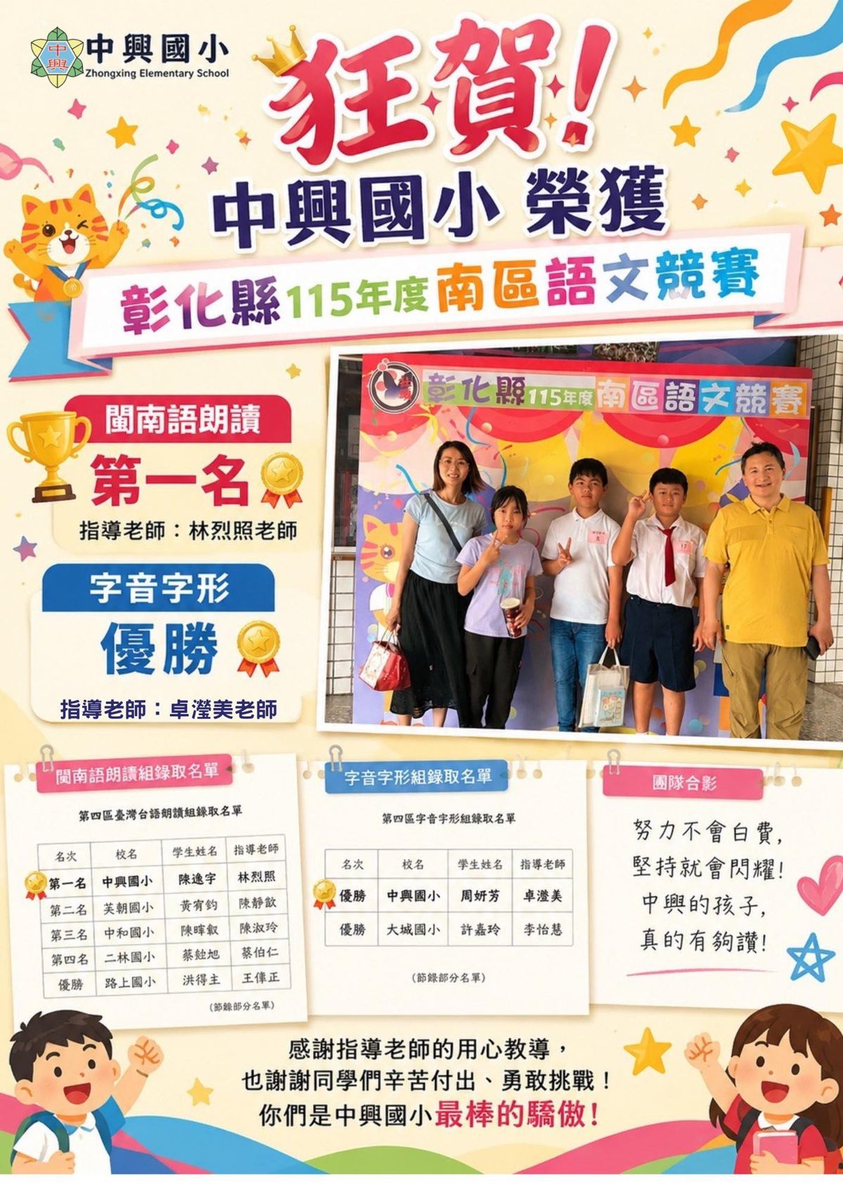 Language contest winners 語文競賽得獎
