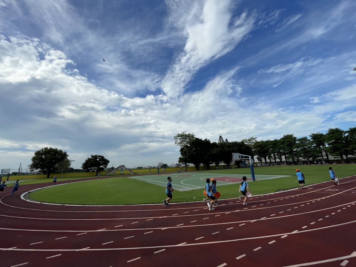 Children on the running track