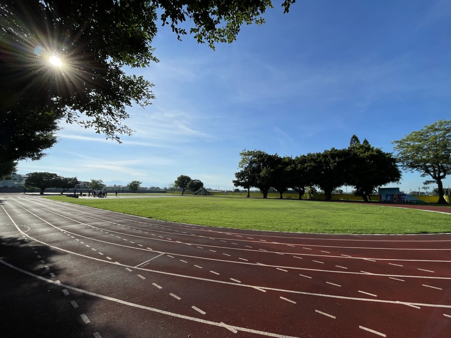 The Chung Hsing running track ringed by heritage trees 中興操場與環繞的老樹