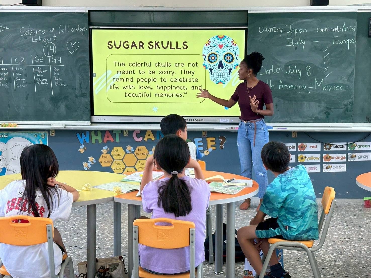 大園國小外師教授Sugar Skulls課程