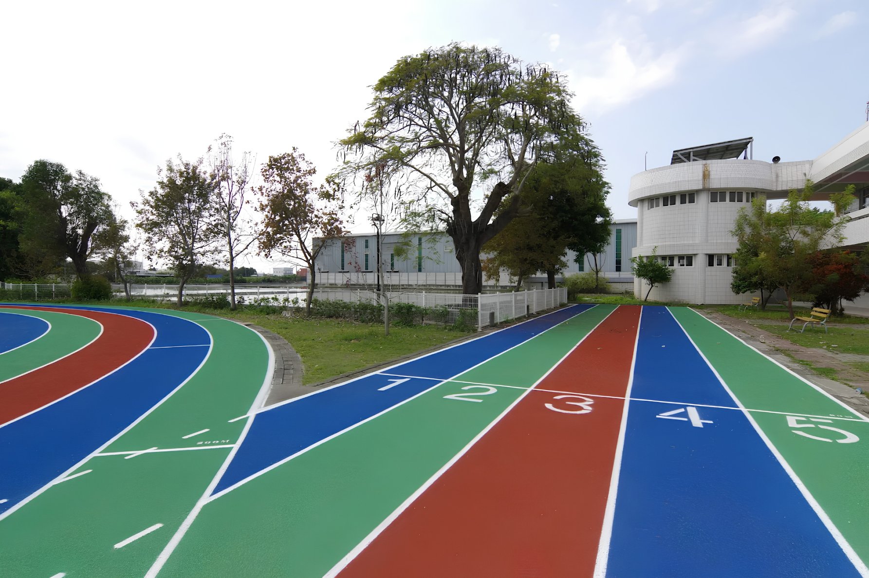 Colorful running track at Fengshya Elementary
