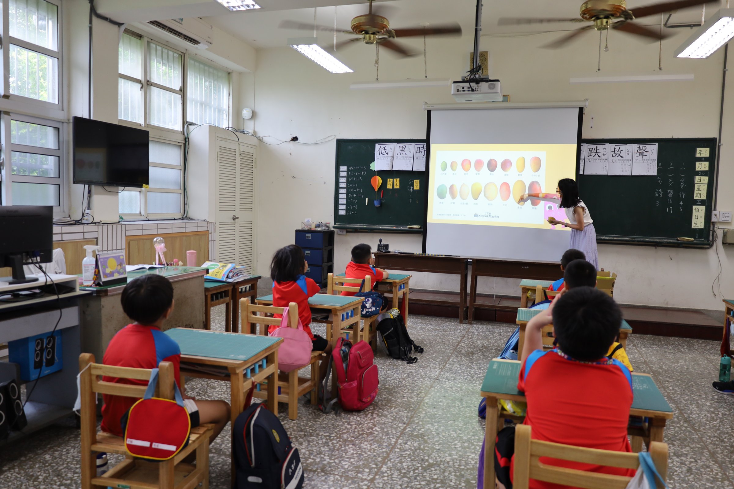 Students learning about mango varieties