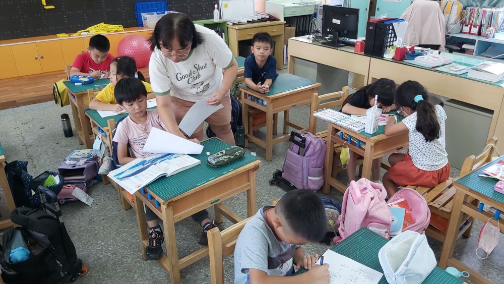 Children reading and studying after school