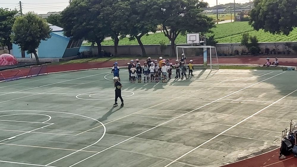 Inline skating club on the school court