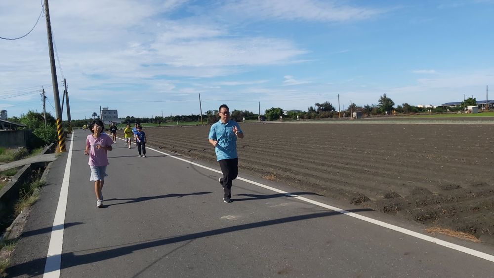 Morning run around the school track