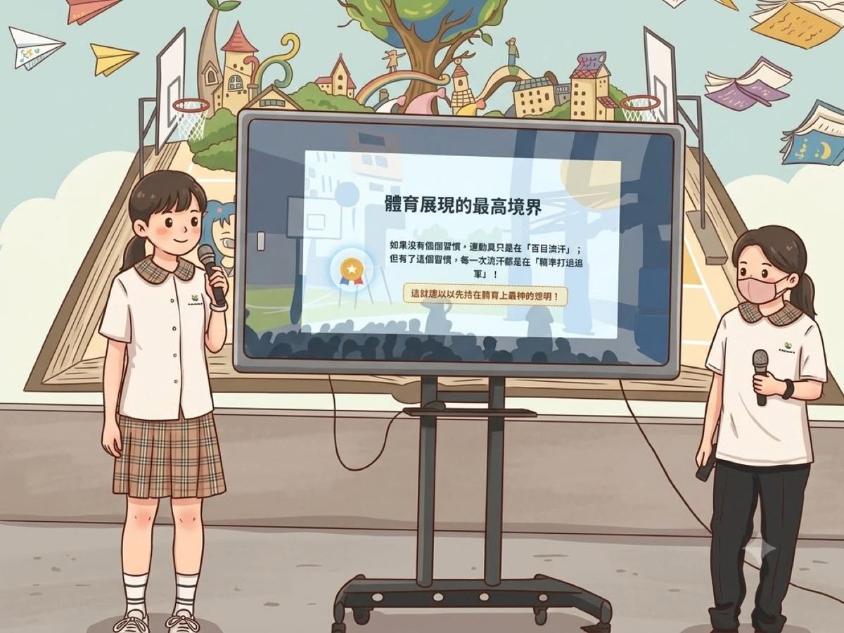 七年戊班學生分享自我領導力七個習慣之以終為始 Grade 7 students presenting on the Leader in Me habit \