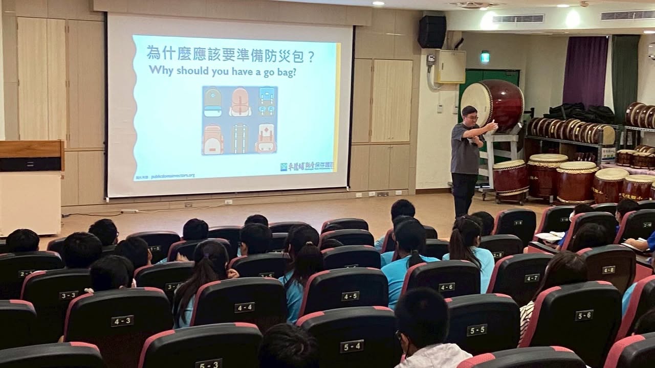 Students engaged in disaster-preparedness activities