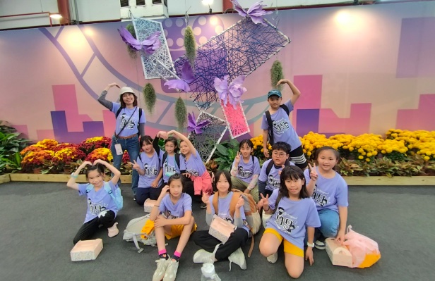 Students at the flower city expo