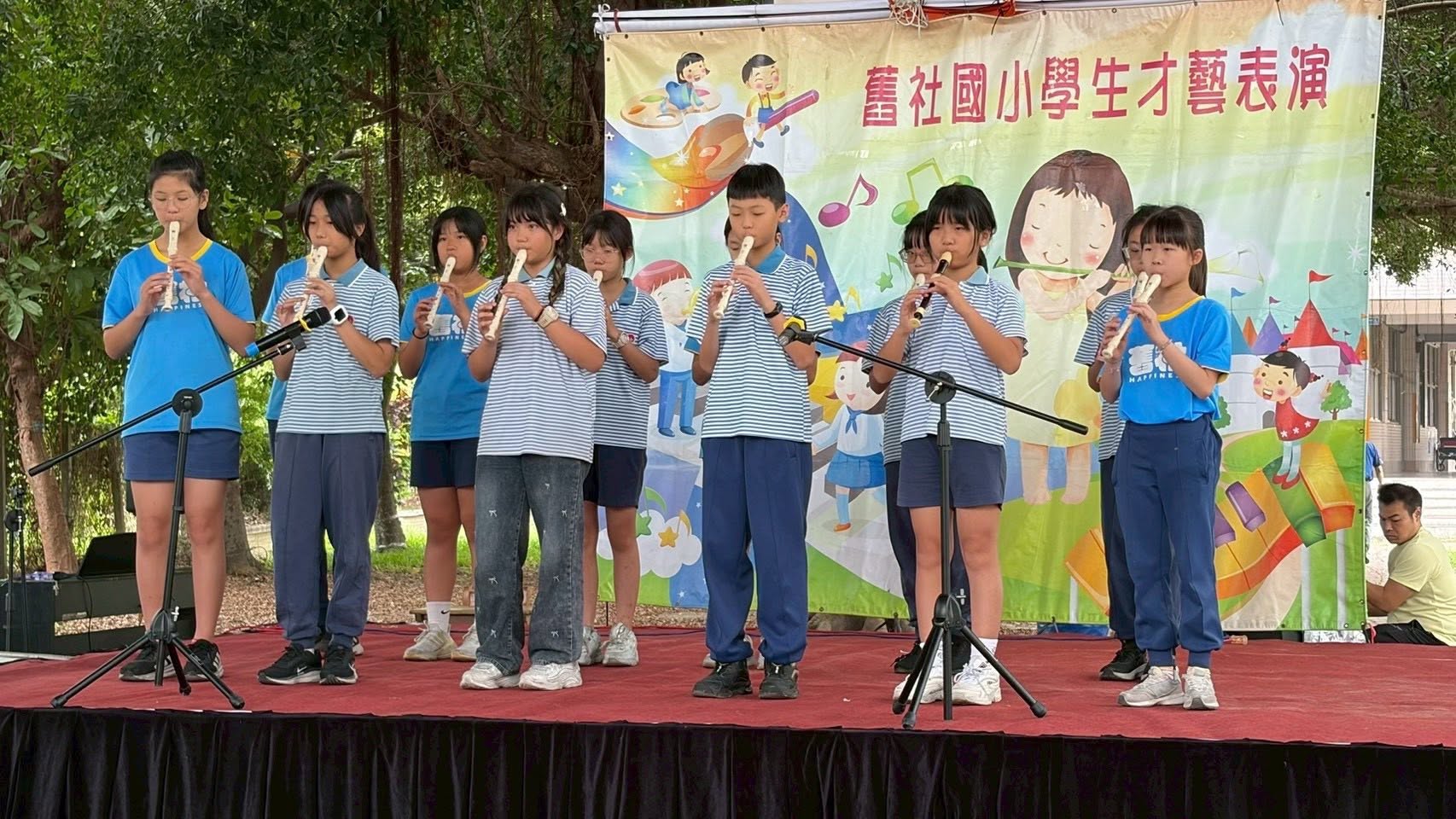 Parents and children sharing a warm moment at the event