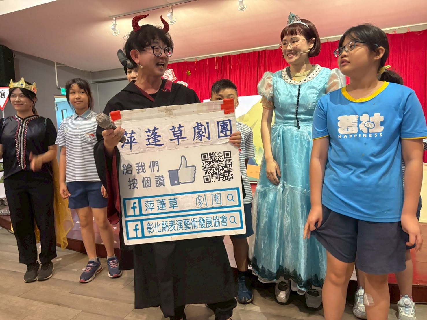 Performers on stage during the traffic safety drama