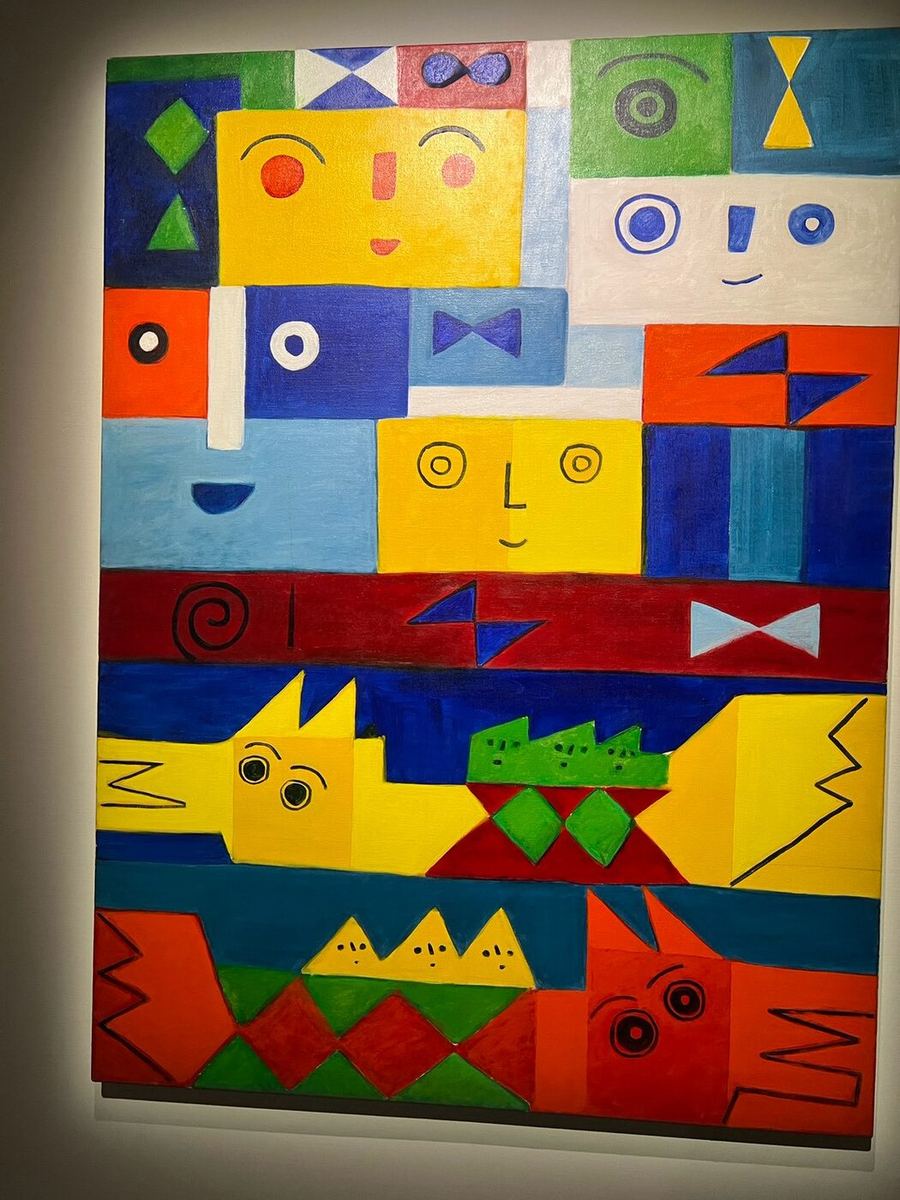 Colorful painting on display