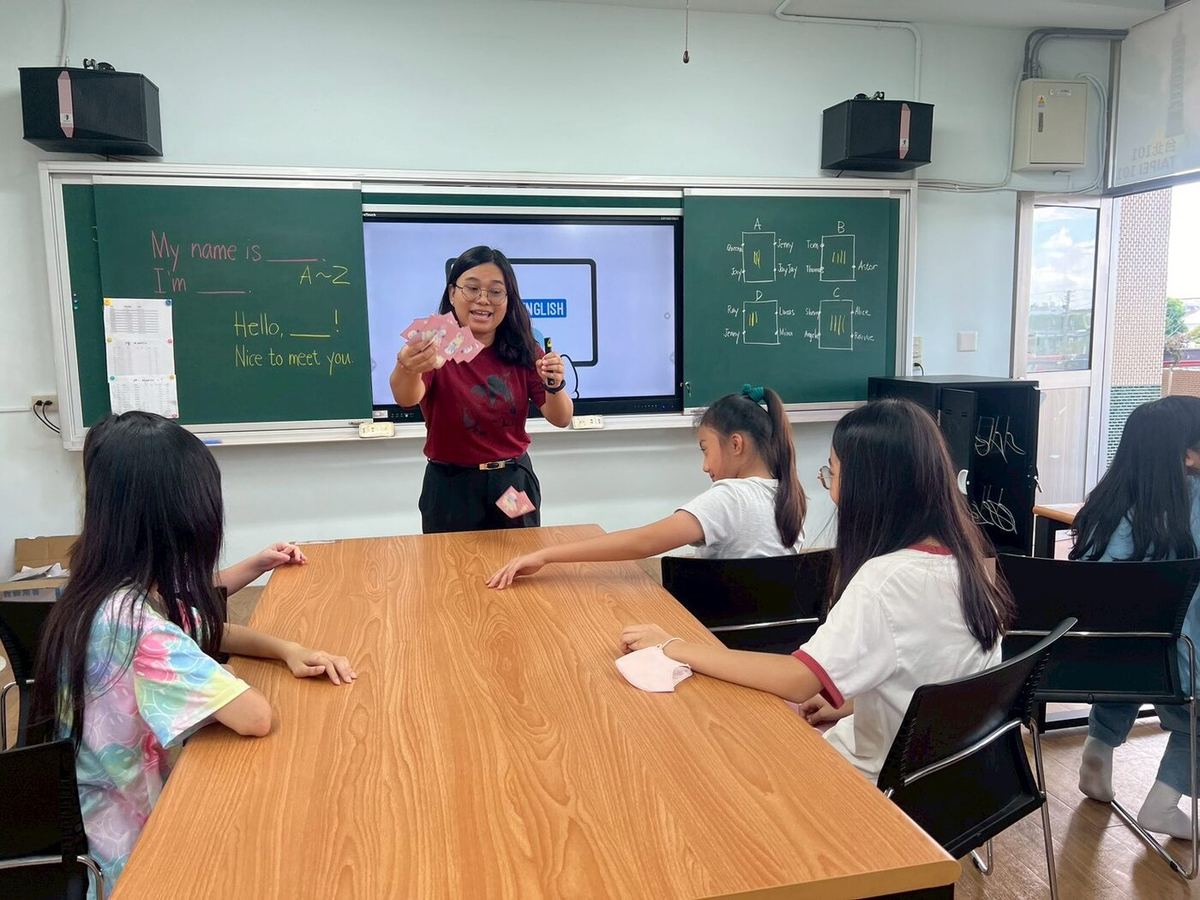 Teacher leading an English class