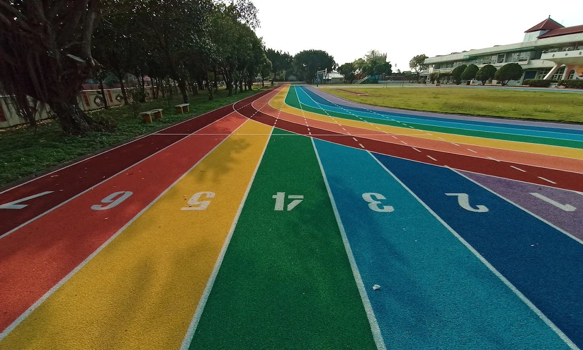 三條國小彩虹跑道跑道分道與號碼