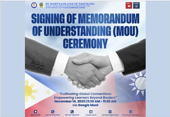 The official poster for the Signing of Memorandum of Understanding ceremony with a handshake graphic